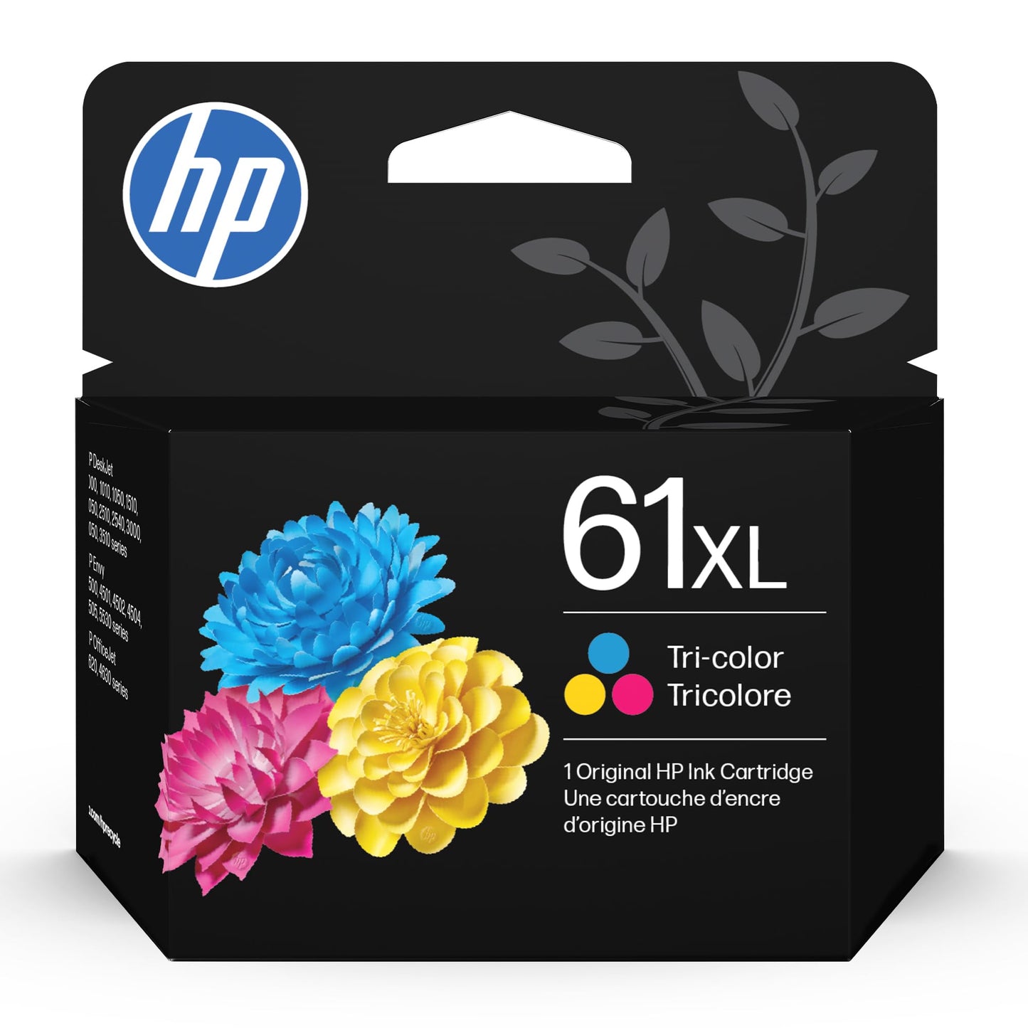 HP 61XL Tri-Color High-Yield Ink | Works with DeskJet 1000, 1510, 2050, 2510, 2540, 3000, 3050, 3510; Envy 4500, 5530; OfficeJet 2620, 4630 | Instant