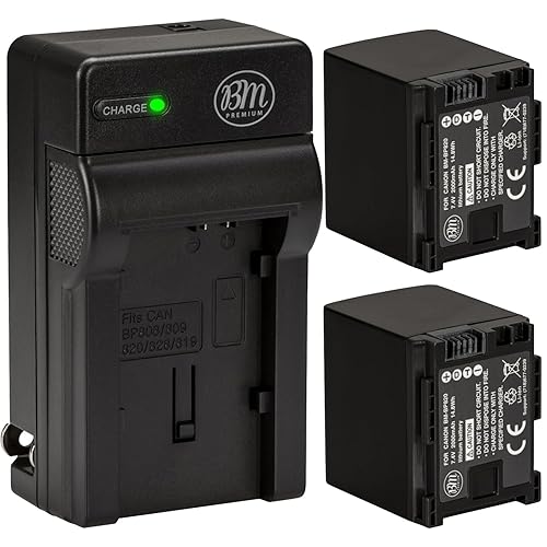 BM 2 BP-820 Batteries and Charger for Canon VIXIA HF G50, HF G60, HF G70, XA40, XA45, XA50, XA55, GX10, HFG20, HF G21, HFG30, HFG40, XA10, XA11, XA15