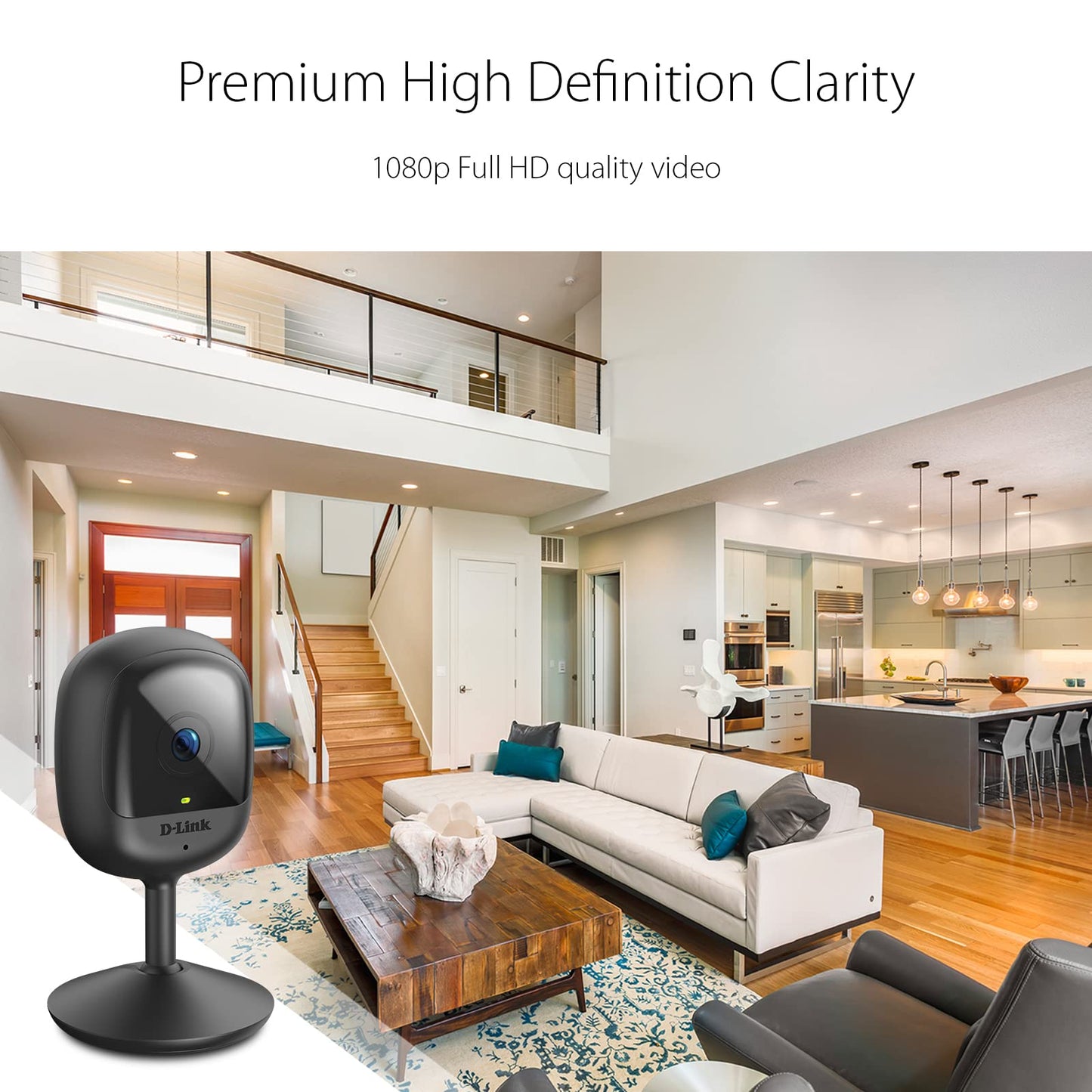 D-Link Pro Series Compact Full HD Pro Wi-Fi Camera w/Full HD 1080p Resolution, Sound & Motion Detection, 2-Way Audio, Cloud & Local Recording, Night