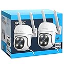 GNCC 2.4GHz Outdoor Security Camera, Plug-in Wired Cameras for Home Security, 355° PTZ Camera with 1080P Color Night Vision, Motion Detection, 2-Way