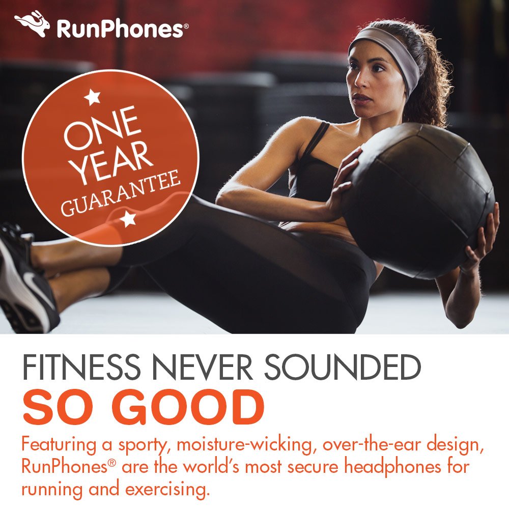 RunPhones Classic Exercise Headphones | Ideal for All Workouts | Precise Sound, Slim Speakers in a Moisture-Wicking Headband | (Royal Blue, S)