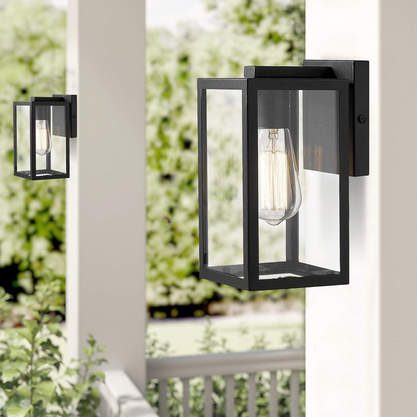 Bestshared Exterior Wall Light, Outdoor Wall Mount Lighting, 1-Light Outdoor Wall Sconce, Wall Lantern Fixture (Black, 3 Pack)