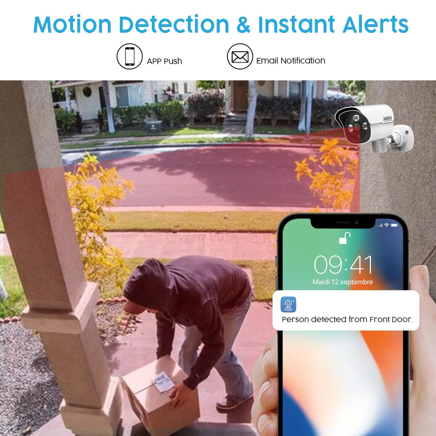 JouSecu 5MP PoE Camera Waterproof Outdoor Indoor Replacement Bullet Security Cameras, Only Compatible with Jousecu PoE NVR Security