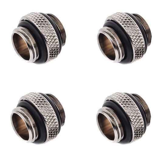 Bitspower G1/4" 5mm Male to Male Fitting, Black Sparkle, 4-Pack