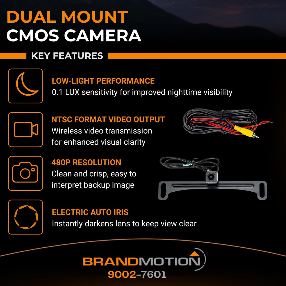 Brandmotion 9002-7601 Universal Dual Mount CMOS Camera