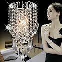 XIHOME Crystal Wall Light with Crystal Balls Drops Decorative Chrome Modern Besides Wall Lamp Sconce E12*2 Lights for Home Sitting Bedroom Corridor