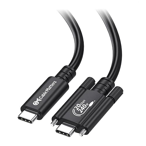 Cable Matters [USB-IF Certified] 20Gbps USB4 Cable with Side Screw Lock 6.6ft, Up to [8K@30Hz / 4K@120Hz Video, 240W Charging, 20Gbps Data Transfer]