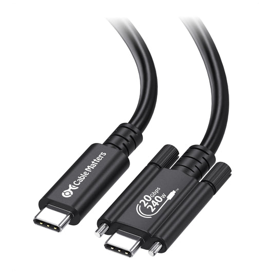 Cable Matters [USB-IF Certified] 20Gbps USB4 Cable with Side Screw Lock 6.6ft, Up to [8K@30Hz / 4K@120Hz Video, 240W Charging, 20Gbps Data Transfer]
