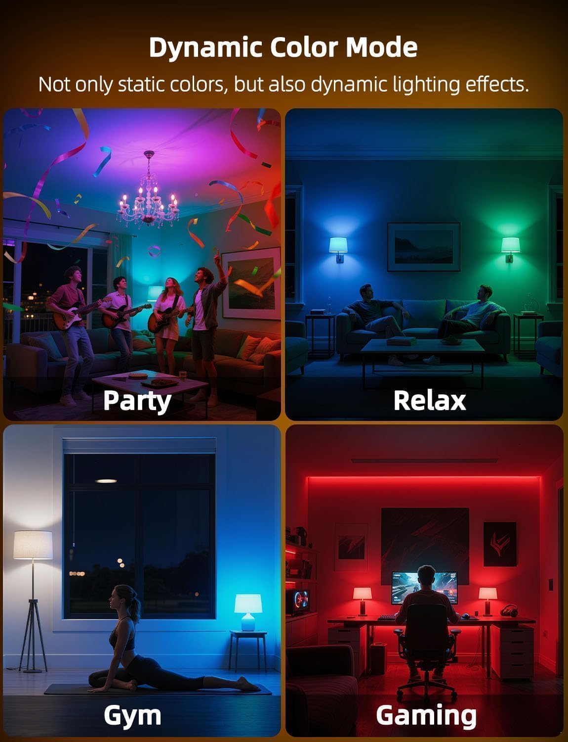 HEKEE E12 Candelabra Light Bulbs, 120V Color Changing Bulb with Remote, Plug-in Only, E12 Base, 12 RGB+2700K Warm White, 40W Equiv (5W), 450LM, Timer