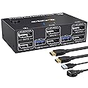 KCEVE KVM Switch 2 Monitors 2 Computers Displayport, USB 3.0 KVM Switch Dual Monitor for 2 Computer Share 4 USB 3.0 Devices, 4K@144Hz, Wired Remote(4K