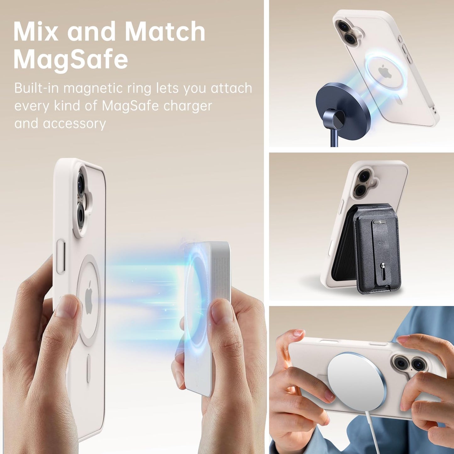 oakxco for iPhone 16 Case Clear Magnetic Compatible with Magsafe, Cute Thin Slim Transparent Non-Yellowing TPU Bumper, Shockproof Hard Shell & Soft