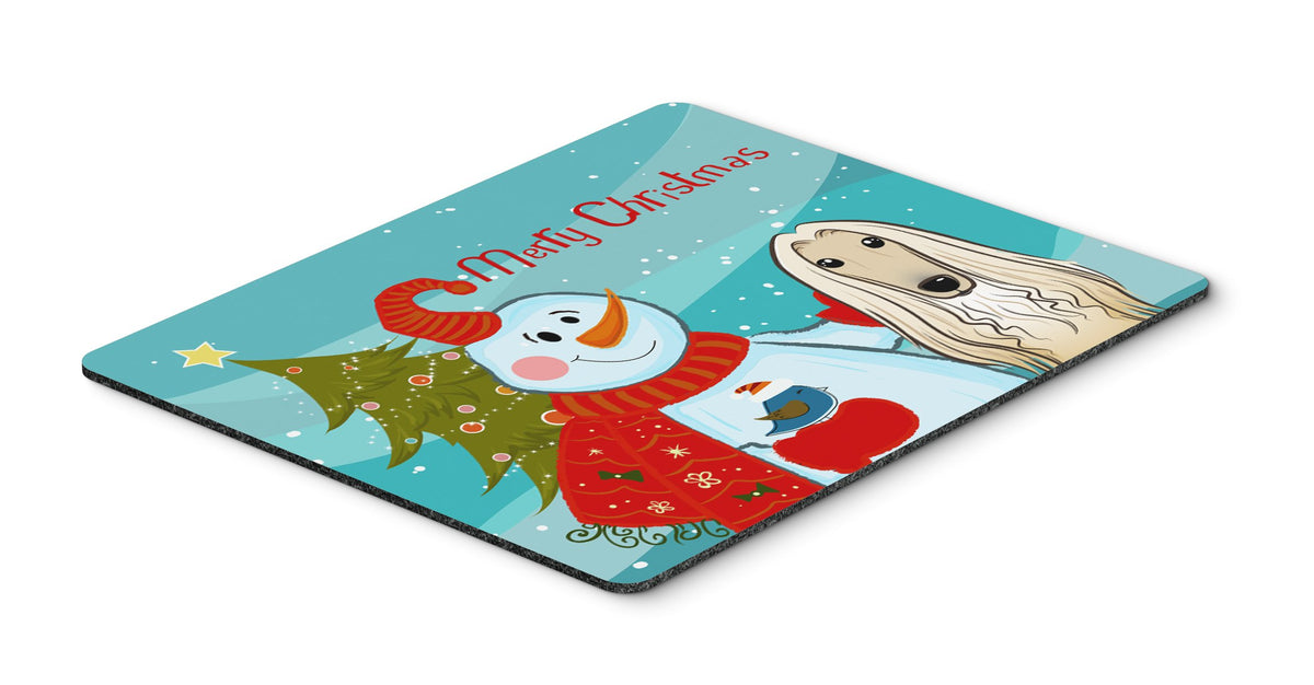 Caroline's Treasures BB1864MP Snowman with Afghan Hound Mouse Pad, Hot Pad or Trivet, Large, Multicolor