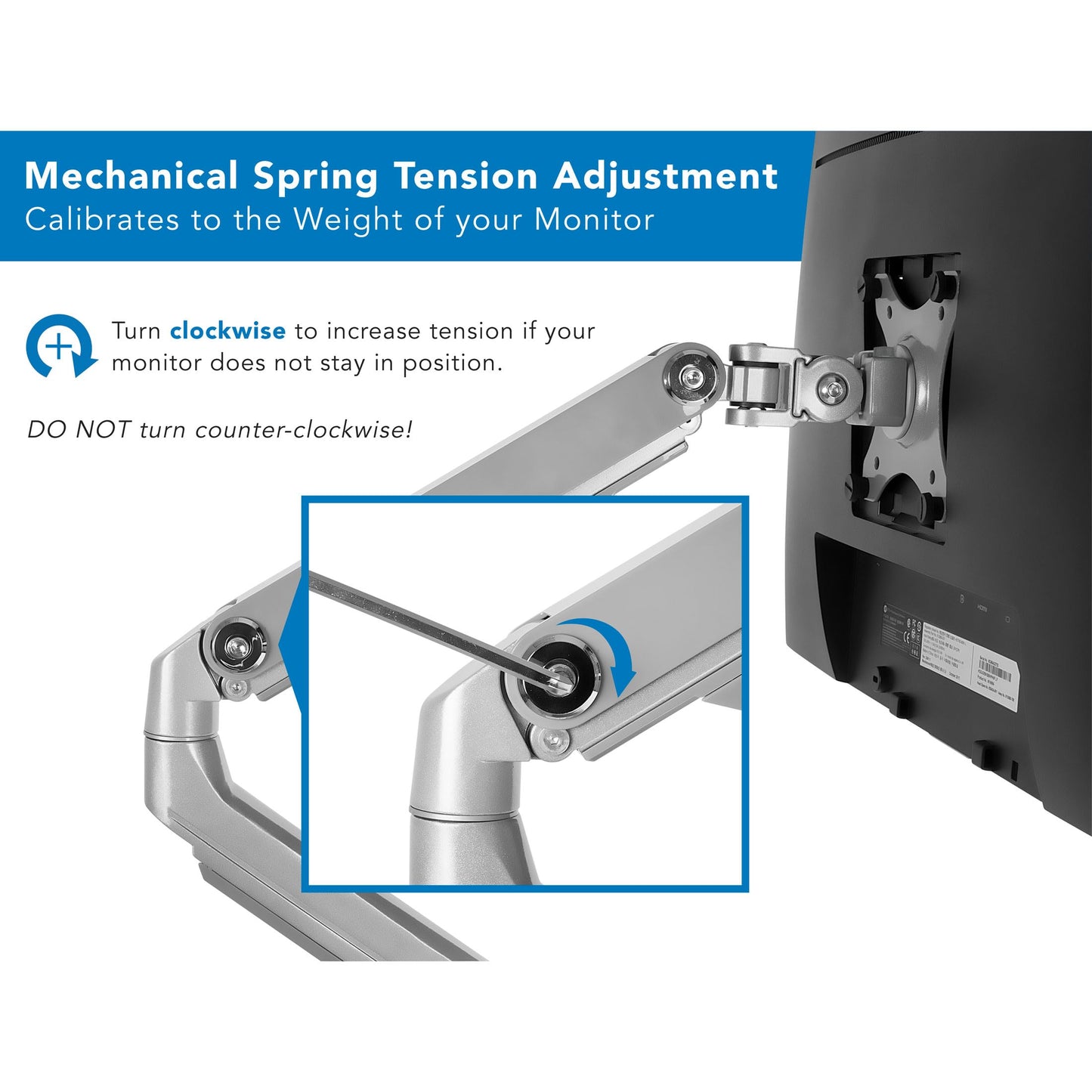 Mount-It! Single Monitor Arm Desk Mount, Mechanical Spring Height Adjustable Monitor Stand for 13-32 Inch Screens up to 17.6 lbs, VESA 75x75