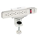 TRIPP LITE Power Strip Holder, Desk Clamp Power Strip Mount, Surge Power Strip Clamp Mount for Surge and Power Strips 1.6' - 2.4' White (CLAMPUSW)