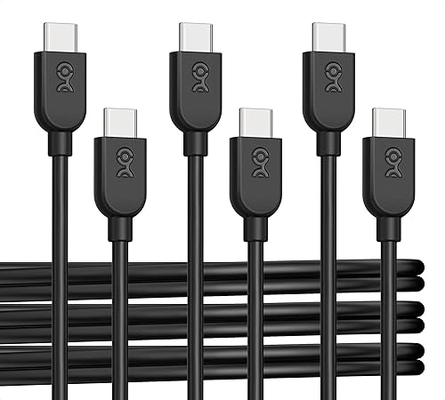 Cable Matters 3-Pack USB C Charging Cable 6ft in Black, Up to [60W Charging, 480Mbps] Apple CarPlay, Android Auto, USB C Charger Cable for iPhone