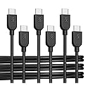 Cable Matters 3-Pack USB C Charging Cable 6ft in Black, Up to [60W Charging, 480Mbps] Apple CarPlay, Android Auto, USB C Charger Cable for iPhone