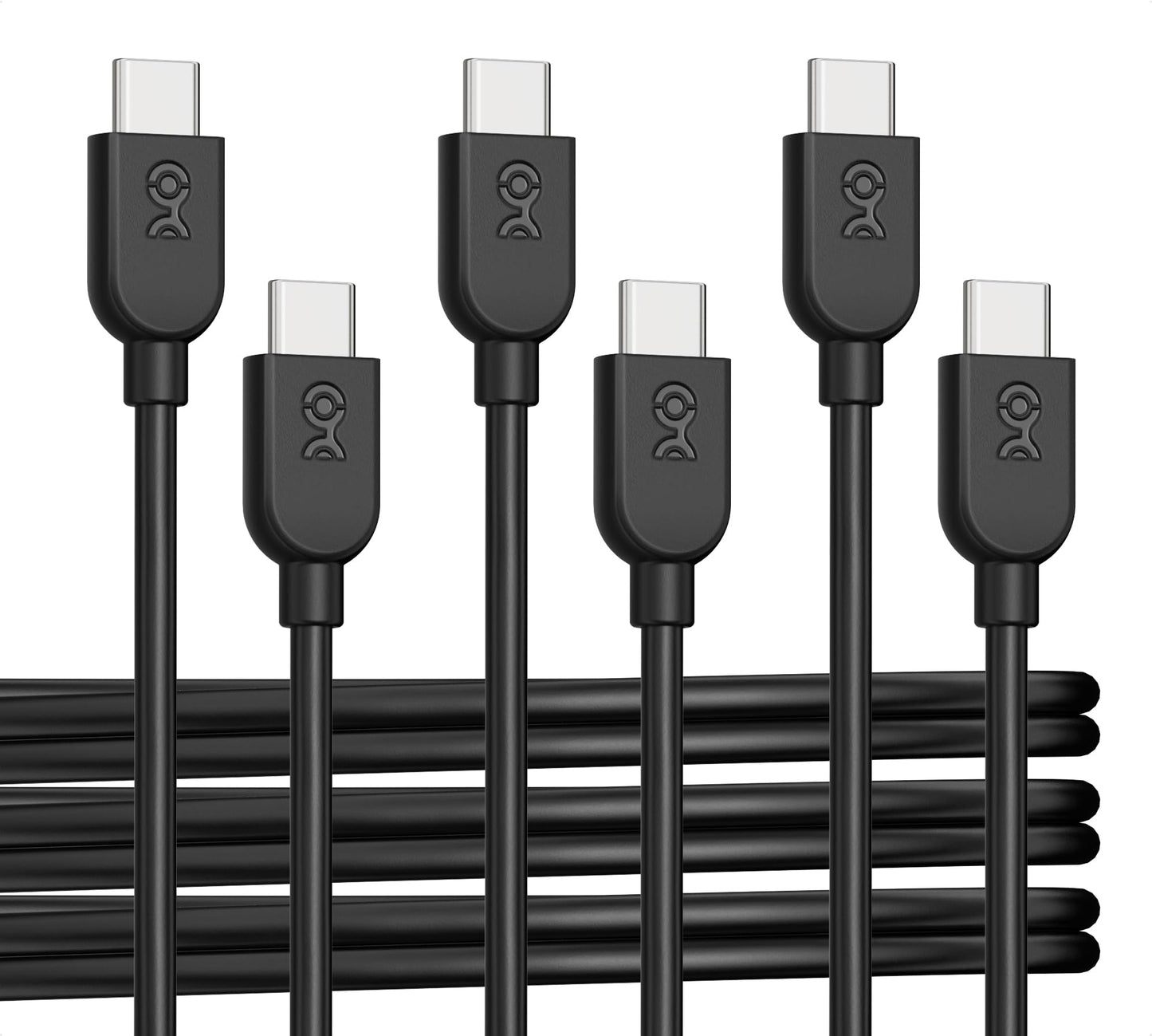 Cable Matters 3-Pack USB C Charging Cable 6ft in Black, Up to [60W Charging, 480Mbps] Apple CarPlay, Android Auto, USB C Charger Cable for iPhone