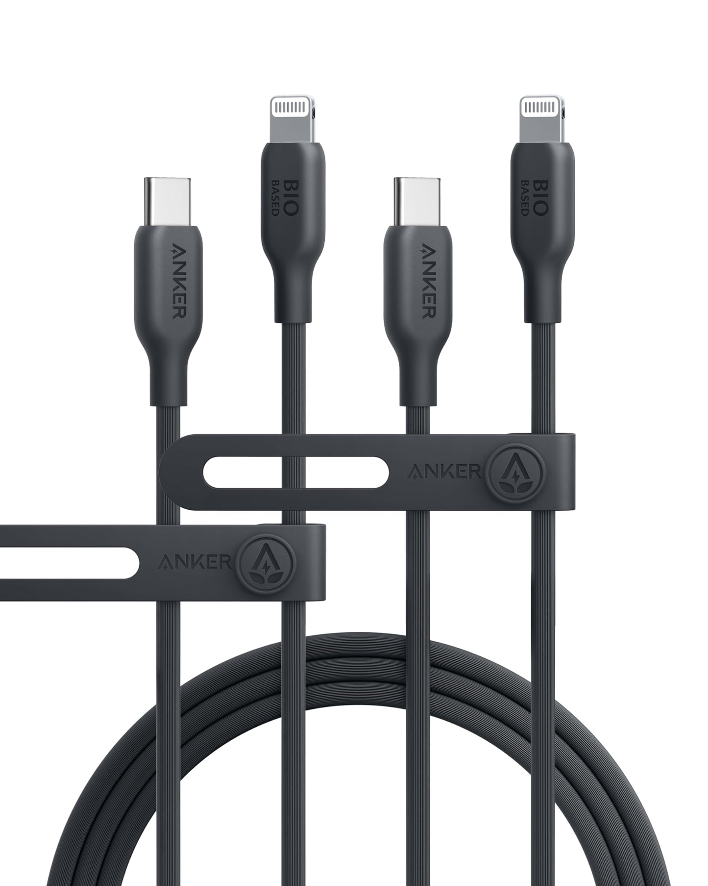 Anker USB C to Lightning Cable[2 Pack 6FT],MFi Certified, Bio-Based Charging Cord, for iPhone 14 Series,and More(USB 2.0, Black)