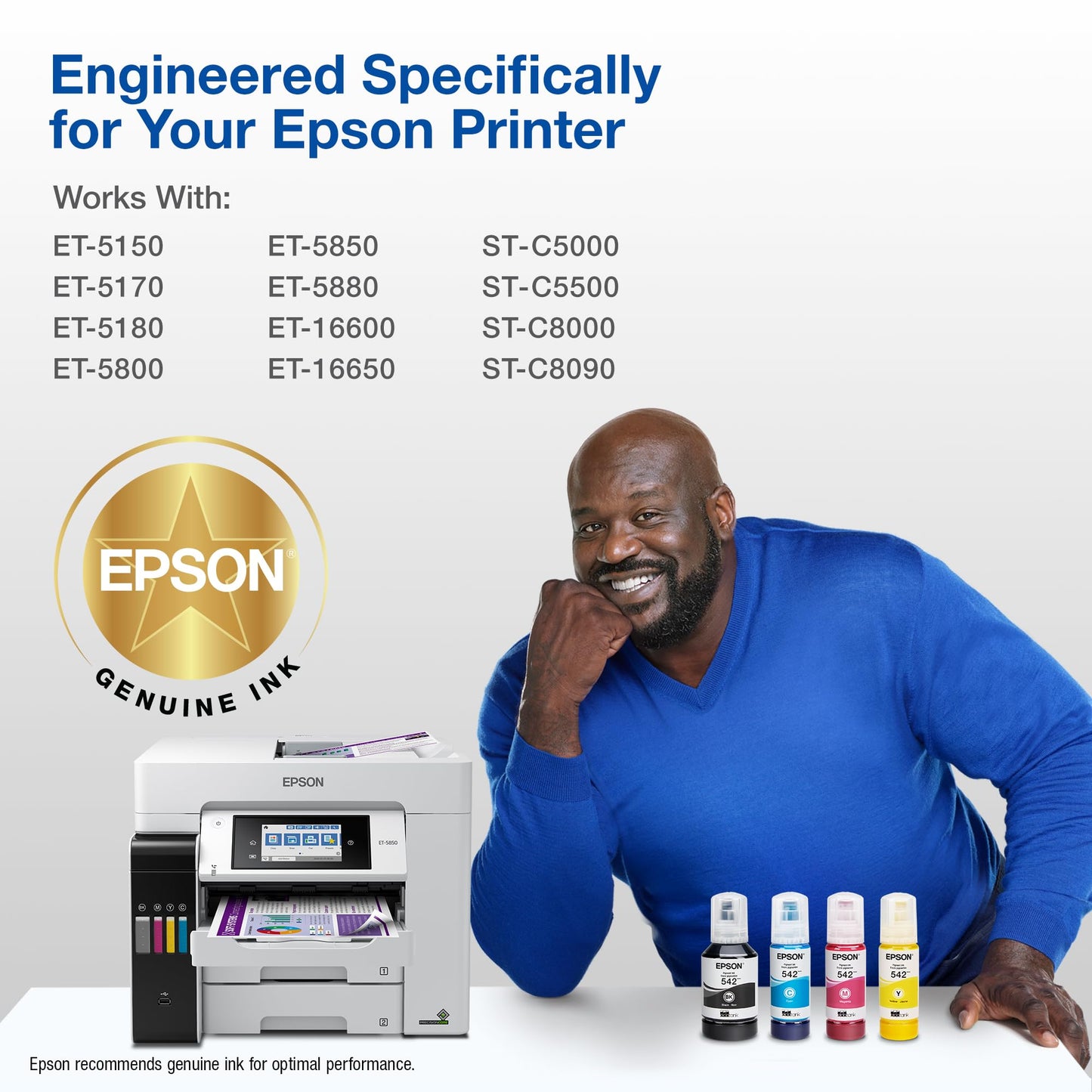 EPSON 542 EcoTank Pro Ink Ultra-high Capacity Bottle Color Combo Pack (T542520-S) Works with ET-5150, 5170,5180, 5800, 5850, 5880, 16600, 16650