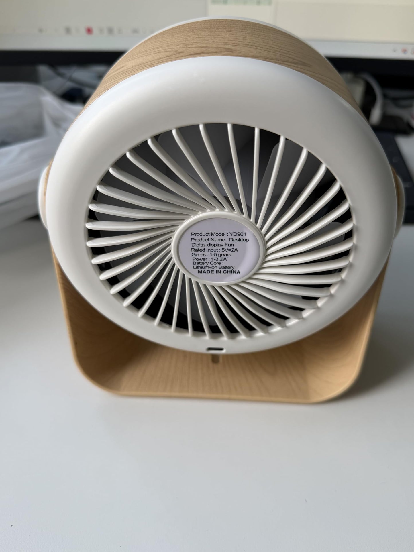HAGEDAWN Small Desk Fan, Ultra-Quiet Desktop Air Circulator, Touch Screen Control, Multi-Speed Desktop Fan with LED Light, Quiet Table Fan