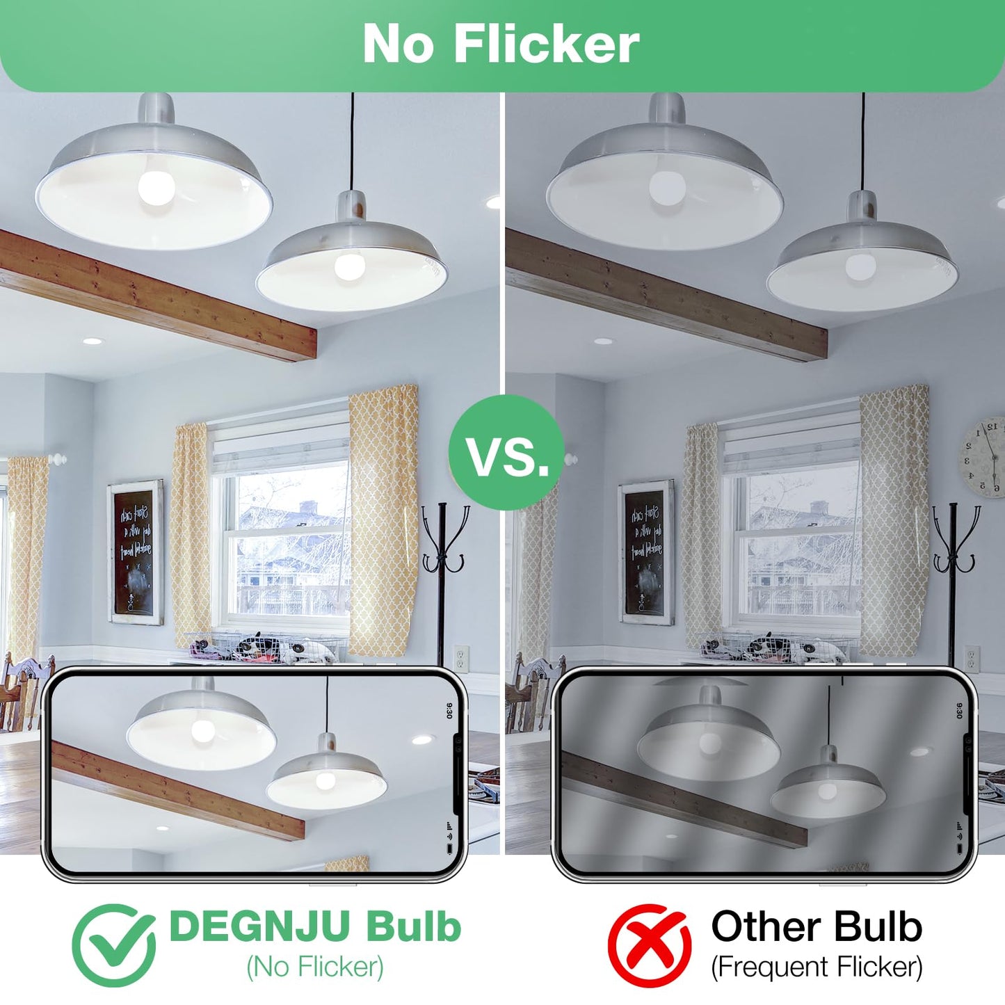 DEGNJU A19 LED Light Bulbs, 100 Watt Equivalent LED Bulbs, Daylight 5000K, 1500 Lumens, E26 Standard Base, Non-Dimmable, 13W Bright White LED Bulbs