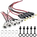 Ruiwaer 5 Sets 5.5 x 2.1 mm DC Power Jack Socket Threaded Female Panel Mount Connector Adapter with Dustproof Plug for MP3 Phone Audio Video CCTV