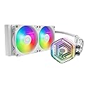 Cooler Master 240 Atmos White High Performance Close-Loop AIO Liquid Cooler, R9|i7 Dual Chamber Pump, Customize Cover, Sickleflow Edge PWM, aRGB