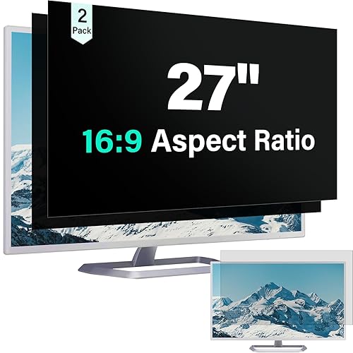 Mao Yeye [2 Pack] 27 Inch Computer Privacy Screen for 16:9 Aspect Ratio Widescreen Monitor, Eye Protection Anti Glare Blue Light Computer Monitor