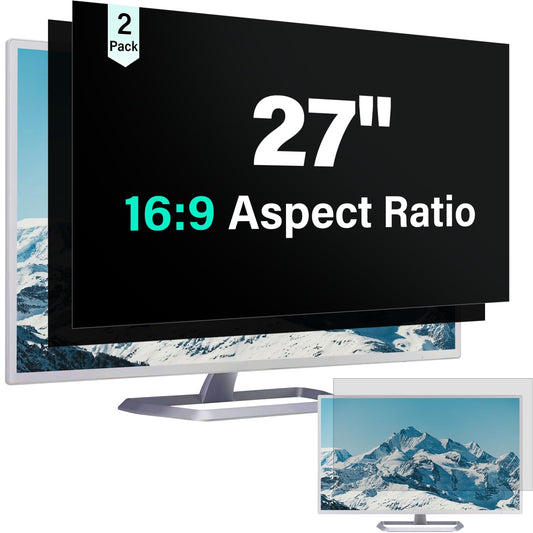 Mao Yeye [2 Pack] 27 Inch Computer Privacy Screen for 16:9 Aspect Ratio Widescreen Monitor, Eye Protection Anti Glare Blue Light Computer Monitor