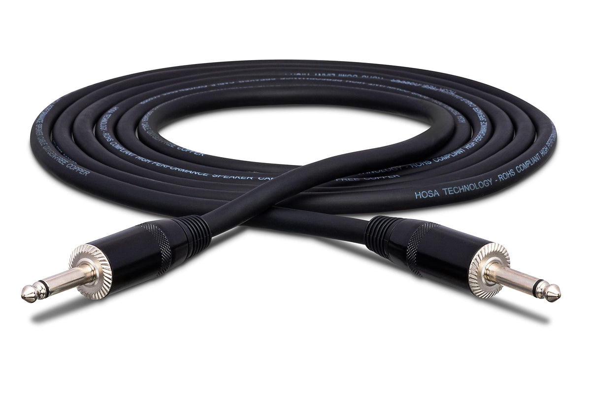 Hosa SKJ-405 Pro Speaker Cable, REAN 1/4 Inch TS to Same, 5 Feet