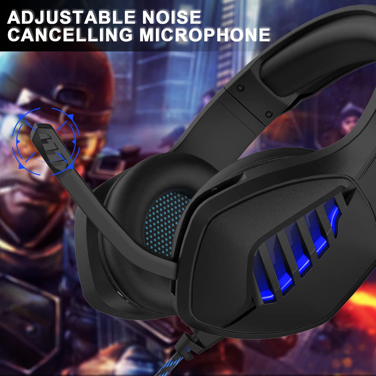 targeal Gaming Headset with Microphone - for PC, PS4, PS5, Xbox One, Xbox Series X|S - 3.5mm Jack Gamer Headphone with Noise Canceling Mic