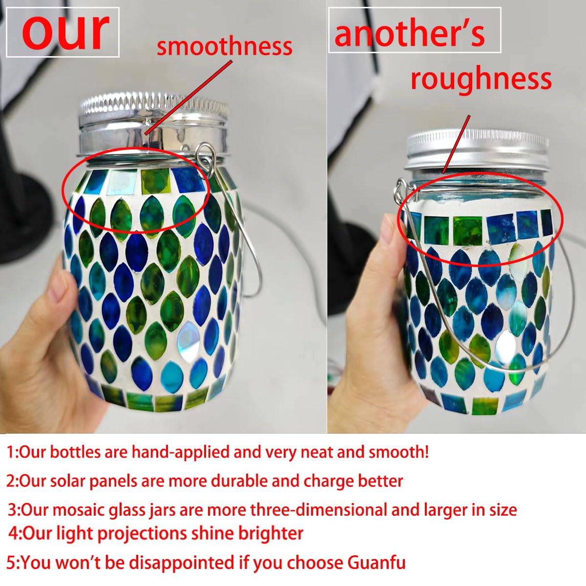 Mosaic Lights Solar Outdoor Hanging Lanterns, Garden Decor Christmas Gifts for Women Mom Grandma Halloween Decor Lights, Outdoor Waterproof Lights