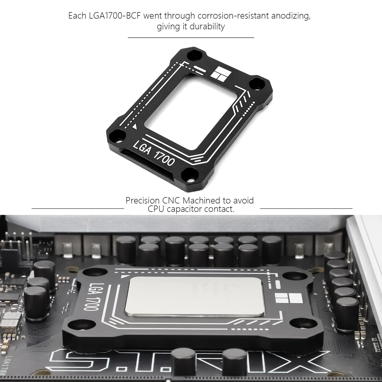 Thermalright LGA1700-BCF Black V2 CPU Anti-Bend Fixer, Intel 12/13/14 Gen Anti-Bend Fixing Fixture, Intel CPU Corrective Fixing Bracket, LGA17XX