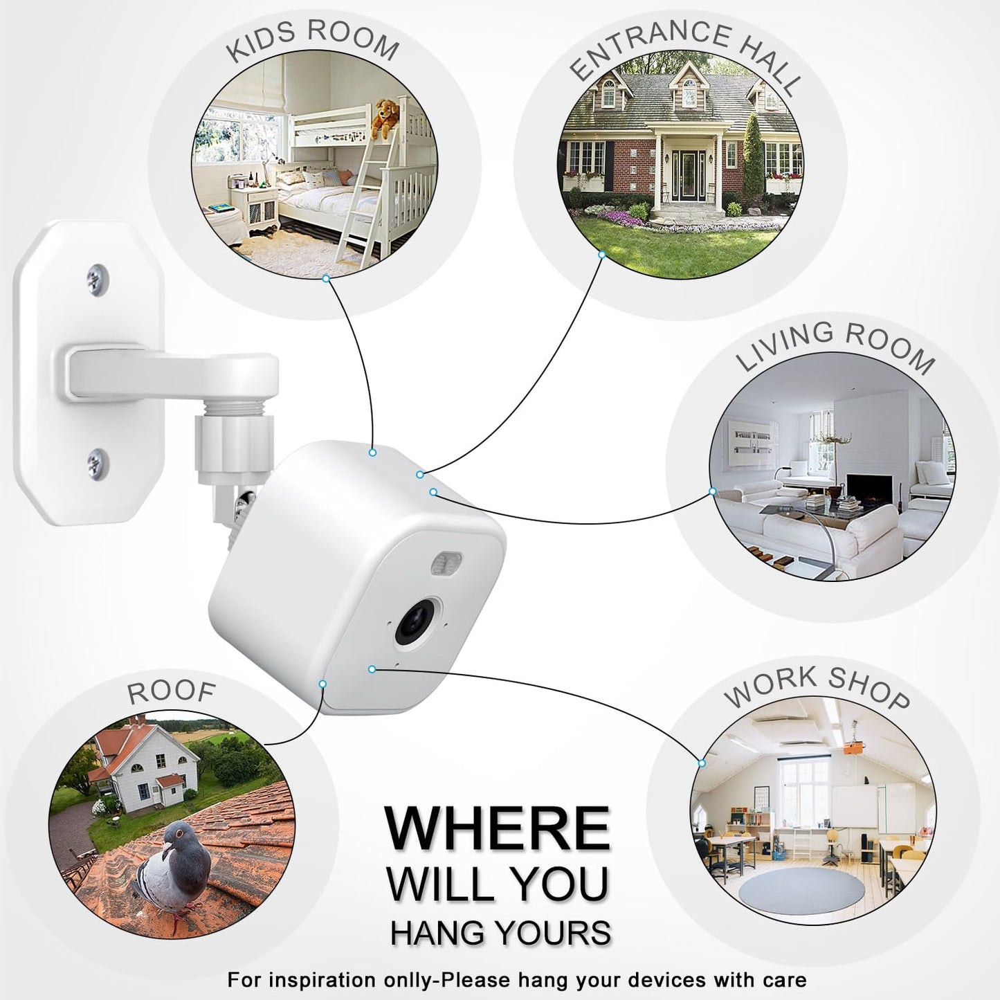 SZAOYU 2 Pack Blink Mini/Mini 2 Adhesive Camera Mount, 360° Adjustable Outdoor Wall Mount for Blink Outdoor 4 (4th Gen)/(3rd Gen) Indoor Mounting