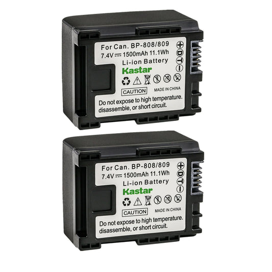 Kastar 2-Pack BP-809 Battery 7.4V 1500mAh Replacement for Canon VIXIA HF20, VIXIA HF21, VIXIA HF100, VIXIA HF200, VIXIA HG30, VIXIA XA10 XA10 HD