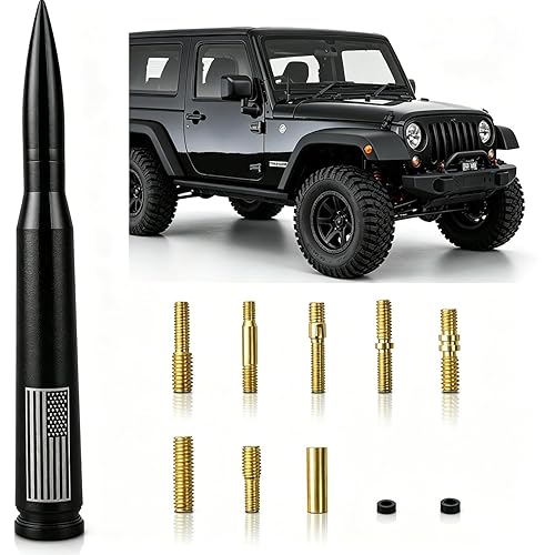 Xinhongfei Car Bullet Antenna car Exterior Accessories American Flag for Truck Radio Antenna for Truck SUV(7.8black)
