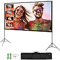 VEVOR Projector Screen with Stand, 120 inch 16:9 4K 1080 HD Outdoor Movie Screen with Stand, Wrinkle-Free Projection Screen with Tripods and Carry