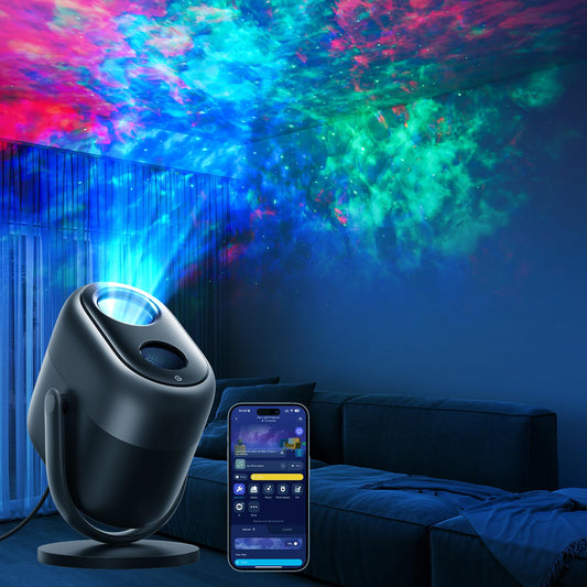 Govee Star Projector Lights, 7-Zone Colorful Nebula Effect, Compatible with Matter, 540ft² Coverage, LED Ceiling Lights for Bedroom, 50+ Scenes, 18