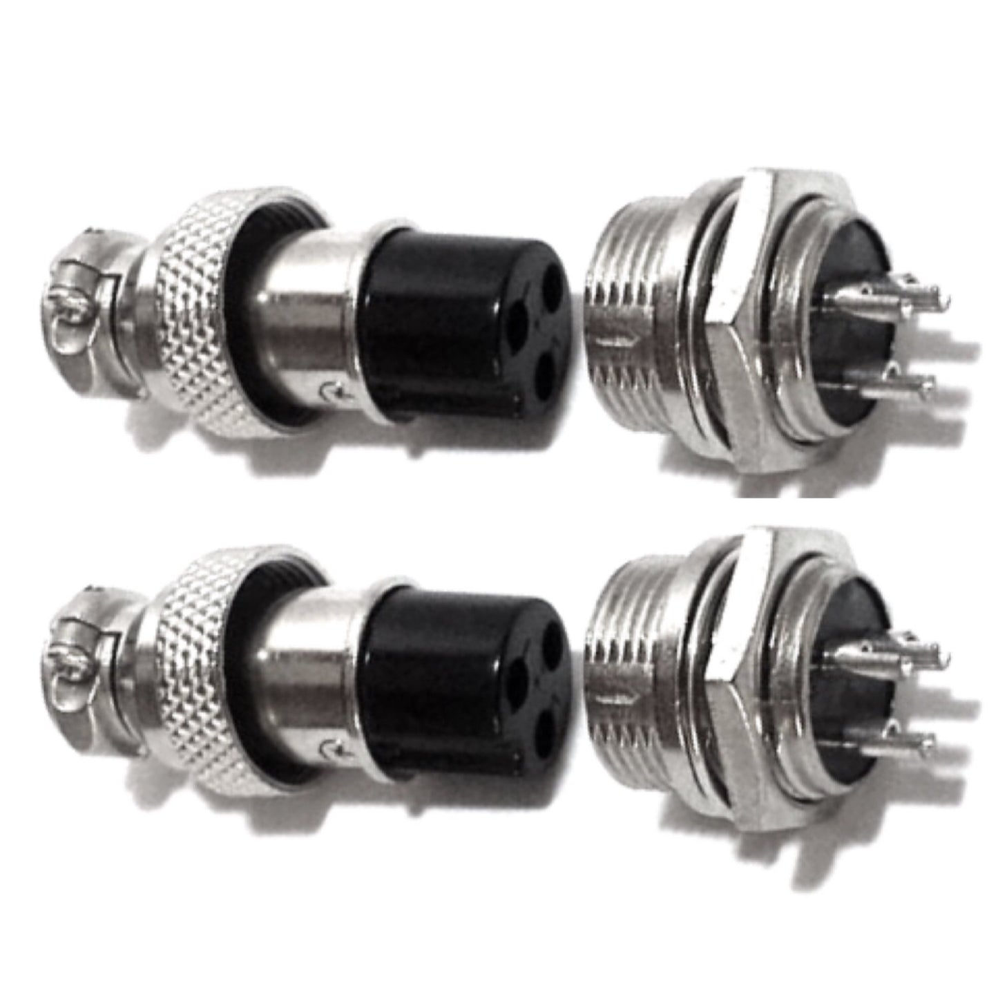 CESS Aviation 3 Pins Plug and Socket Wire Cable Connector - Diameter 0.63" (16mm) (2 Packs)