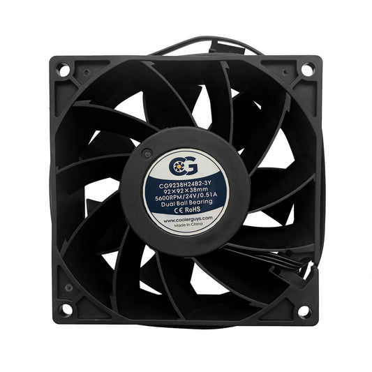 Coolerguys 92x92x38mm 24 VDC 3Pin High Speed Fan CG9238H24B2-3Y