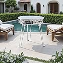 Louis Donné Smart musicTable with Bluetooth Speaker & Wireless Charging Station, Portable FoldableTable with 10W 360° Stereo Sound, Sensor Night