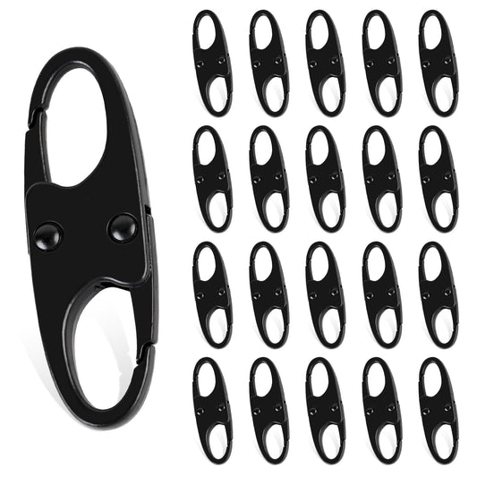 Phinus 21 PCS Anti-Theft S-Shaped Zipper Locks – Combo Clips for Luggage, Backpacks, Clothing, Boots, Purses & Outdoor Travel (Black)