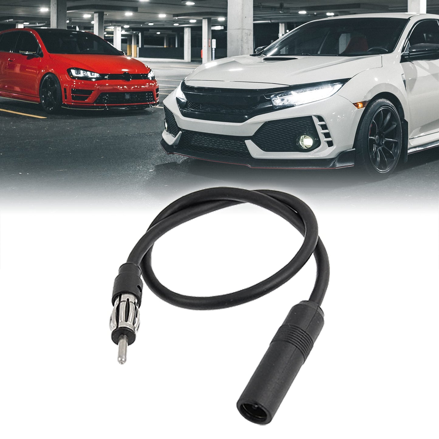 uxcell 14.6 Inch Vehicle Car AM/FM Radio Antenna Adaptor Extension Cable for Ford for Chevy for Honda for Toyota for Nissan for BMW