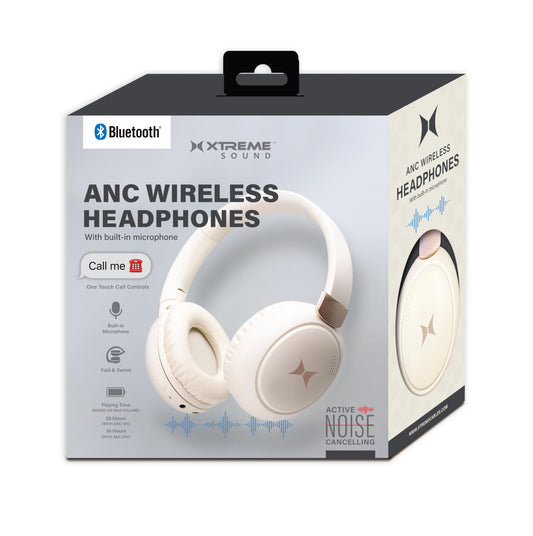 XTREME Wireless Bluetooth Headphones with Microphone & Active Noise Cancellation, Over The Ear Headphones, Aux Line, ANC ON/Off, Phone Call, Volume…
