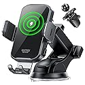 CHGeek Wireless Car Charger Phone Holder Mount, 15W Fast Charging Auto Clamping Phone Holders for Your Car Dashboard Windshield Air Vent Car