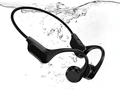 2026 Upgrade Bone Conduction Headphones-SwimBeats, IP68 Waterproof Swimming Headphones| 32GB Storage| BT 6.0| 28g Lightweight| 8H Battery, Open-Ear…