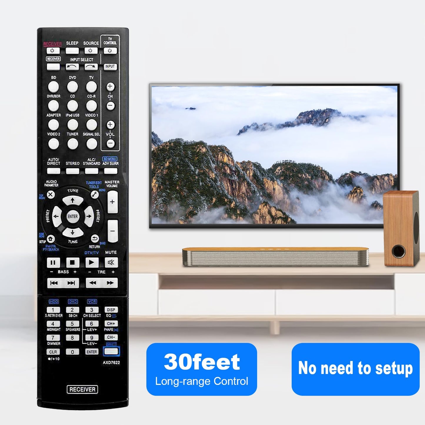 New AXD7622 Replace Remote fit for Pioneer AV Receiver AXD7624 AXD7690 AXD7723 AXD7660 AXD7583 VSX-23TXH VSX-921-K VSX-523-K VSX-521 VSX-524 VSX-530