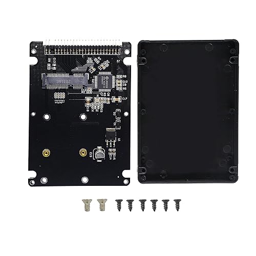 GINTOOYUN MSATA Mini PCI-E SSD to 2.5 Inch IDE 44Pin Enclosure Adapter, Black for Notebook Laptop?Desktop Computer and More