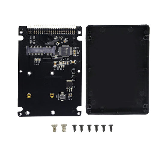 GINTOOYUN MSATA Mini PCI-E SSD to 2.5 Inch IDE 44Pin Enclosure Adapter, Black for Notebook Laptop?Desktop Computer and More