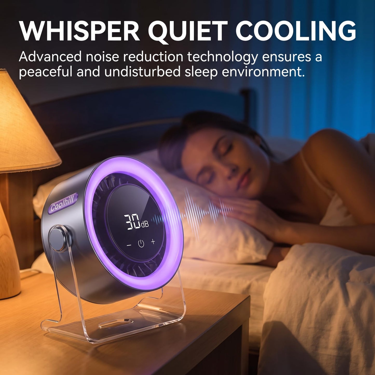 WKELIAOWP USB Desk Fan 100 Speeds with Digital Display & 120° Oscillation